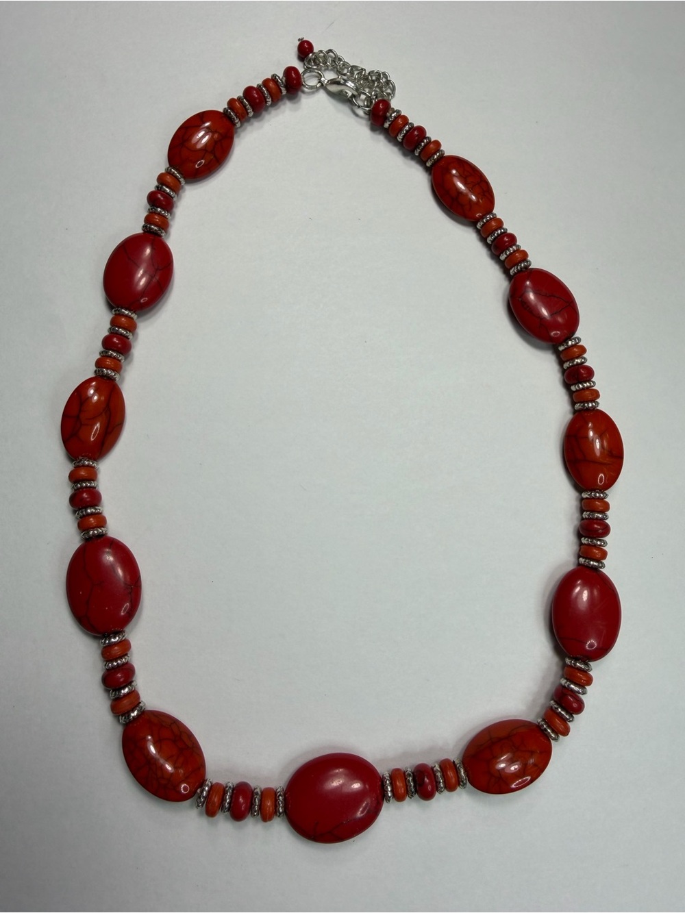 Red Bead Statement Necklace - Women Jewelry